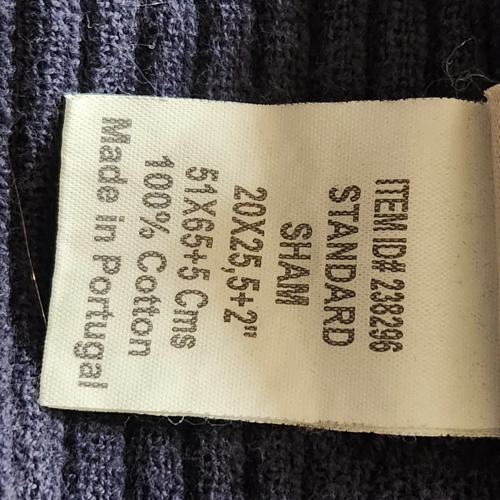L.L. BEAN Sham Set Of 2 Pillowcovers  Blue Standard 20x25 Home Bedding Portugal